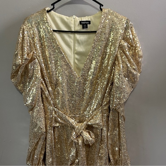 boohoo Gold Sequin  Maxi Dress - Picture 3 of 5